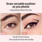 2 Pcs Dual-Ended Eyeliner Stamp, Easy To Apply Cat Eye Stamp With L/R Markings, Waterproof & Smudge-Resistant, Beginner-Friendly Winged Eyeliner (Black)