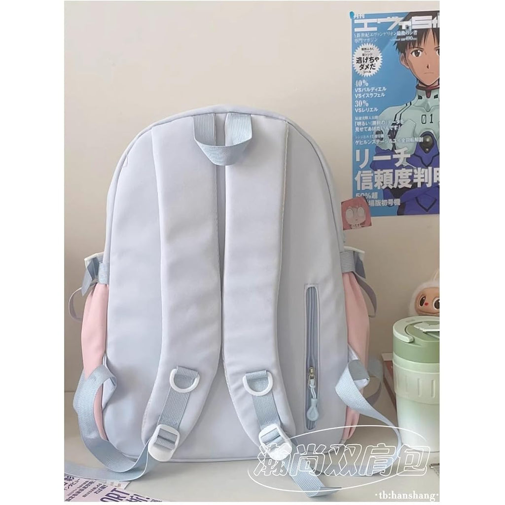 Kawaii Ita Backpack - Cute Backpack Coquette Aesthetic Back Pack Y2K Daypack With Clear Pockets With Clear Pockets (Pink)