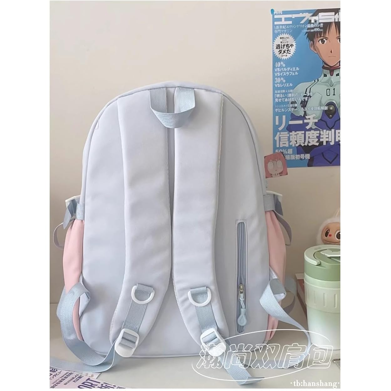 Kawaii Ita Backpack - Cute Backpack Coquette Aesthetic Back Pack Y2K Daypack With Clear Pockets With Clear Pockets (Pink)