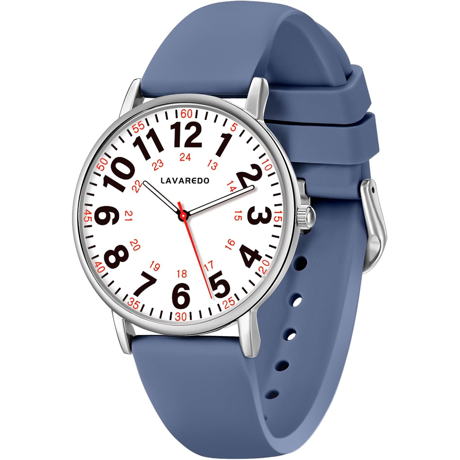 Nurse Watch For Nurses Doctors Women Men,Waterproof Analog Watches With Luminous Dial And Japanese Quartz Movement,Easy To Read Military Time Watch With Second Hand, 12/24 Hours,Silicone Band