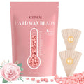 Hard Wax Hair Removal Beads - Painless Waxing for Sensitive Skin, Full Body Wax Beans with 20 Sticks for Women Men Bikini Brazilian, Armpit, Home Use (Rose, 1.1lb/17.6oz)