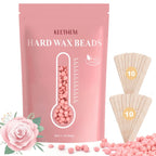 Hard Wax Hair Removal Beads - Painless Waxing for Sensitive Skin, Full Body Wax Beans with 20 Sticks for Women Men Bikini Brazilian, Armpit, Home Use (Rose, 1.1lb/17.6oz)