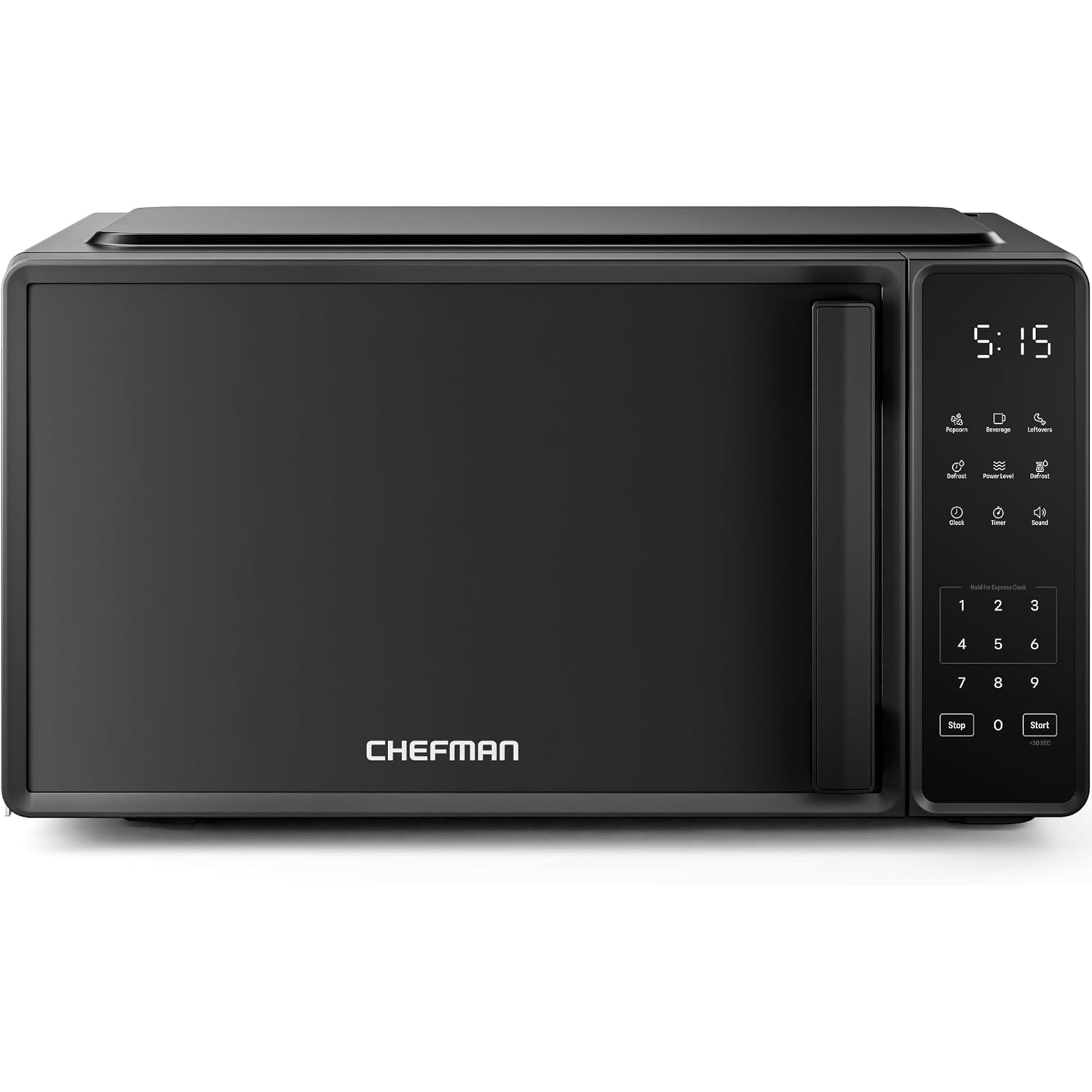 Chefman Countertop Microwave Oven 0.7 Cu. Ft., 700 Watts with 10 Power Levels, 6 Cooking Presets with One-Touch Express Cook, Eco Mode, Child Safety Lock, & Mute Button - Black