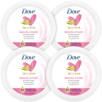 Dove Lotion, Beauty Cream - Light, Fast-Absorbing Face And Body Cream For Normal To Dry Skin, 24-Hour Moisture, Luxuriously Scented Face Cream, Hand & Body Lotion, Travel Size, 2.53 Fl Oz (Pack Of 4)