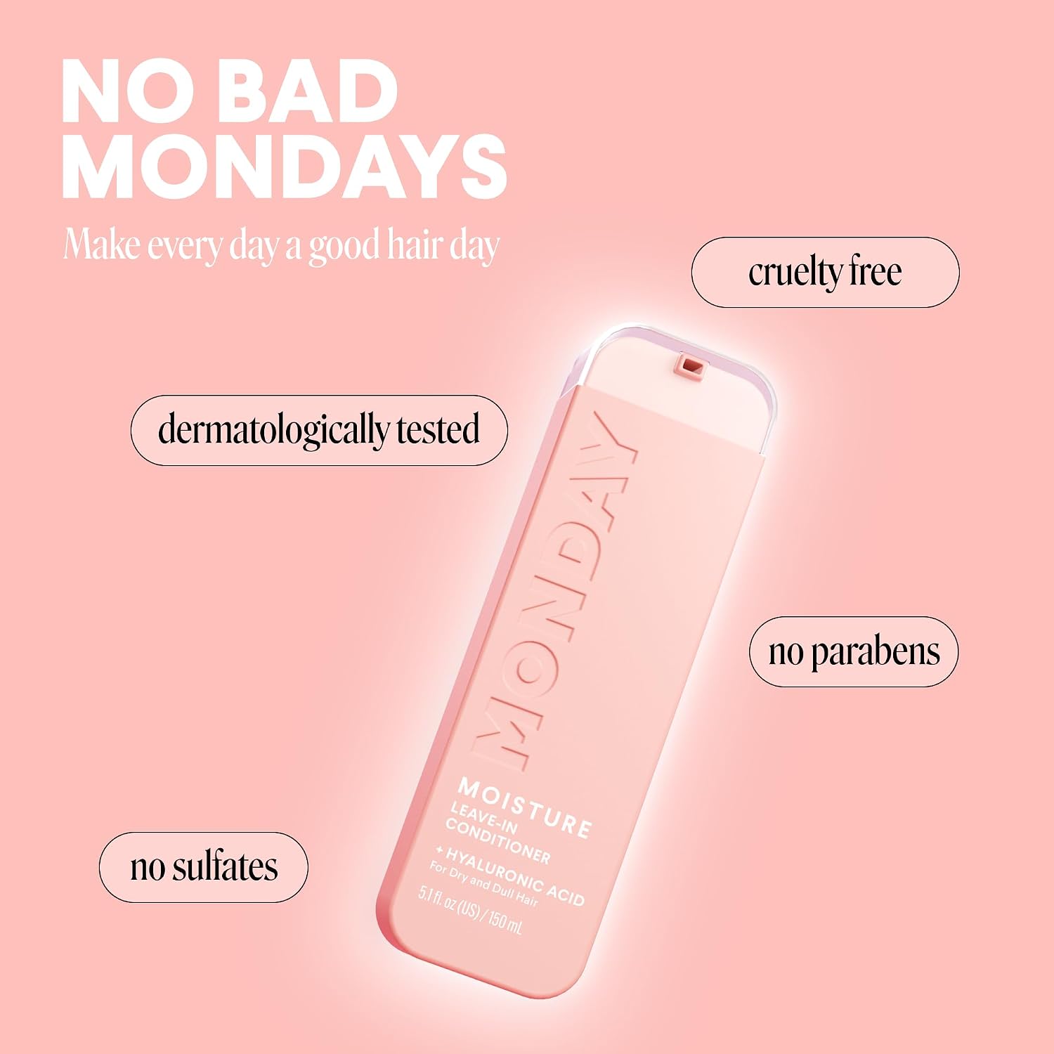 Monday Haircare Moisture Leave In Conditioner With Hyaluronic Acid, Jojoba & Almond Oil, Shea Butter& Wheat Protein For Dry & Dull Hair 150Ml
