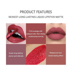 6Pcs Matte Liquid Lipstick Makeup Set, Matte liquid Long-Lasting Wear Non-Stick Cup Not Fade Waterproof Lip Gloss (Set A)