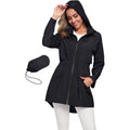 Women'S Long Raincoat With Hood Outdoor Lightweight Windbreaker Rain Jacket Waterproof