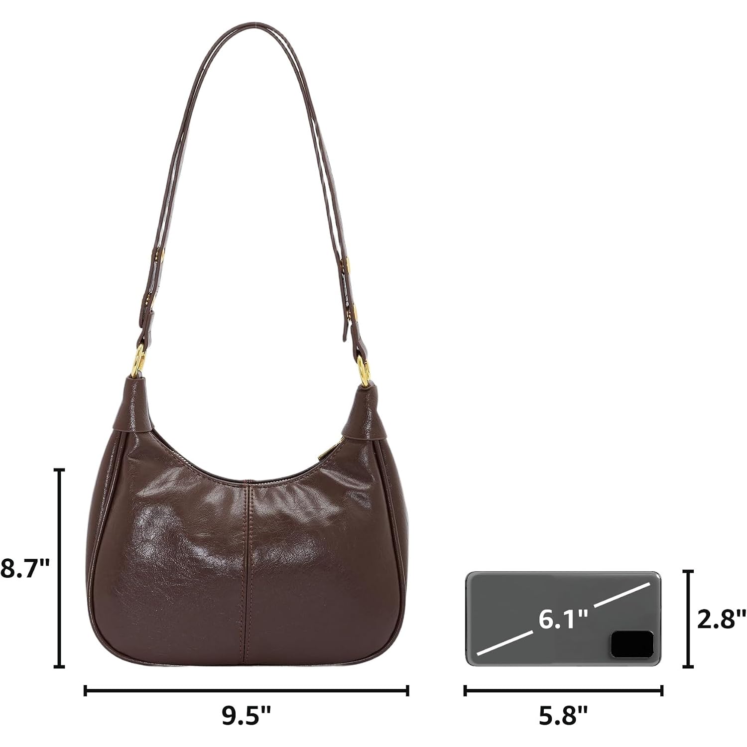 Shoulder Bags For Women Small Hobo Bags Crescent Shaped Cute Retro Tote Handbag Mini Clutch Purse With Zipper Closure