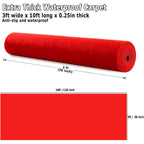 3x10 ft Extra Thick Red Carpet Runner for Party & Events,Festival Celebration,Prom Proposal & Wedding, Graduation Ceremony, Award Ceremony,VIP Reception,Heavy-Duty Red Rug