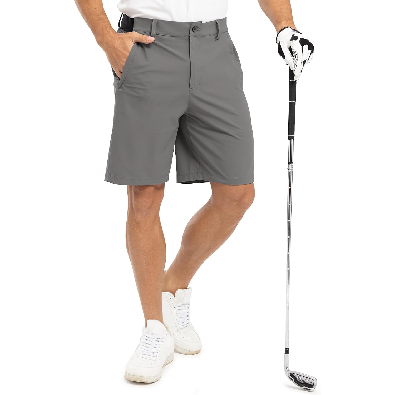 Tbmpoy Men'S 9" Golf Shorts Stretch Quick Dry Casual Dress Shorts Flat Front Lightweight For Work Business Travel
