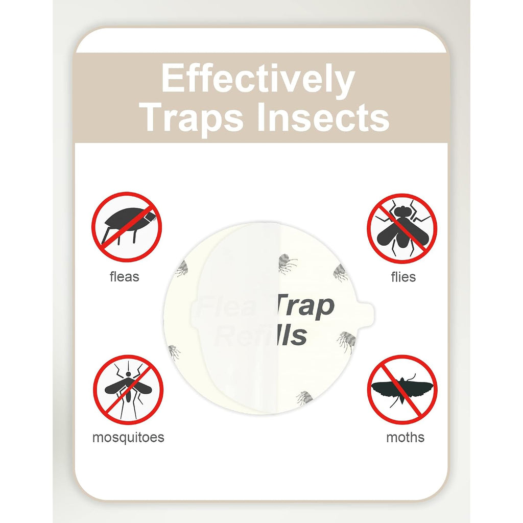20 Pack Flea Trap Refill Discs Replacement Glue Boards, 7.1" Sticky Pads For Most Models Flea Bed Bug Traps For Inside Your Home