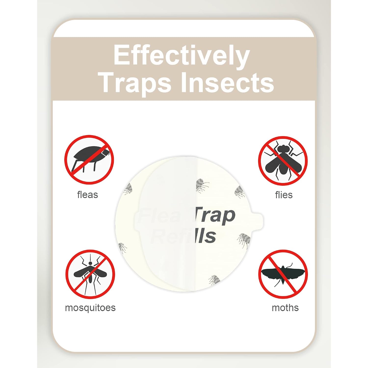 20 Pack Flea Trap Refill Discs Replacement Glue Boards, 7.1" Sticky Pads For Most Models Flea Bed Bug Traps For Inside Your Home