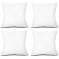 EDOW Throw Pillow Inserts, Set of 4 Lightweight Down Alternative Polyester Pillow, Couch Cushion, Sham Stuffer, Machine Washable. (White, 18x18)