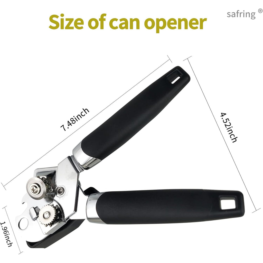Can Opener Manual, Handheld Strong Heavy Duty Stainless Steel Can Opener, Comfortable Handle, Sharp Blade Smooth Edge, Can Openers With Multifunctional Bottle Opener