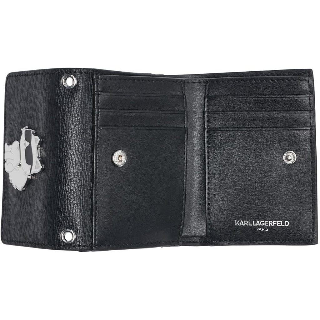 Karl Lagerfeld Paris Women'S Wallet Crossbody On A Chain, Black Multi