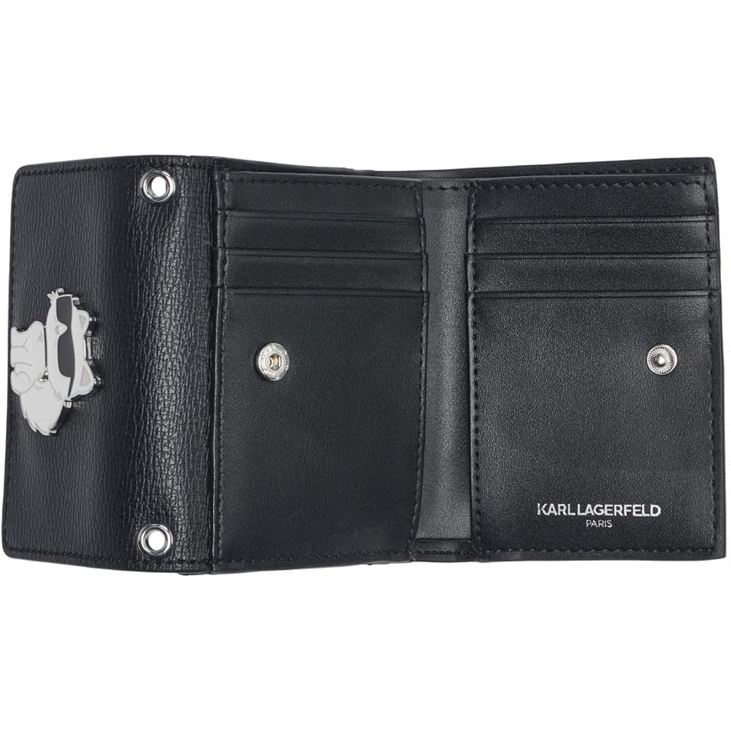 Karl Lagerfeld Paris Women'S Wallet Crossbody On A Chain, Black Multi