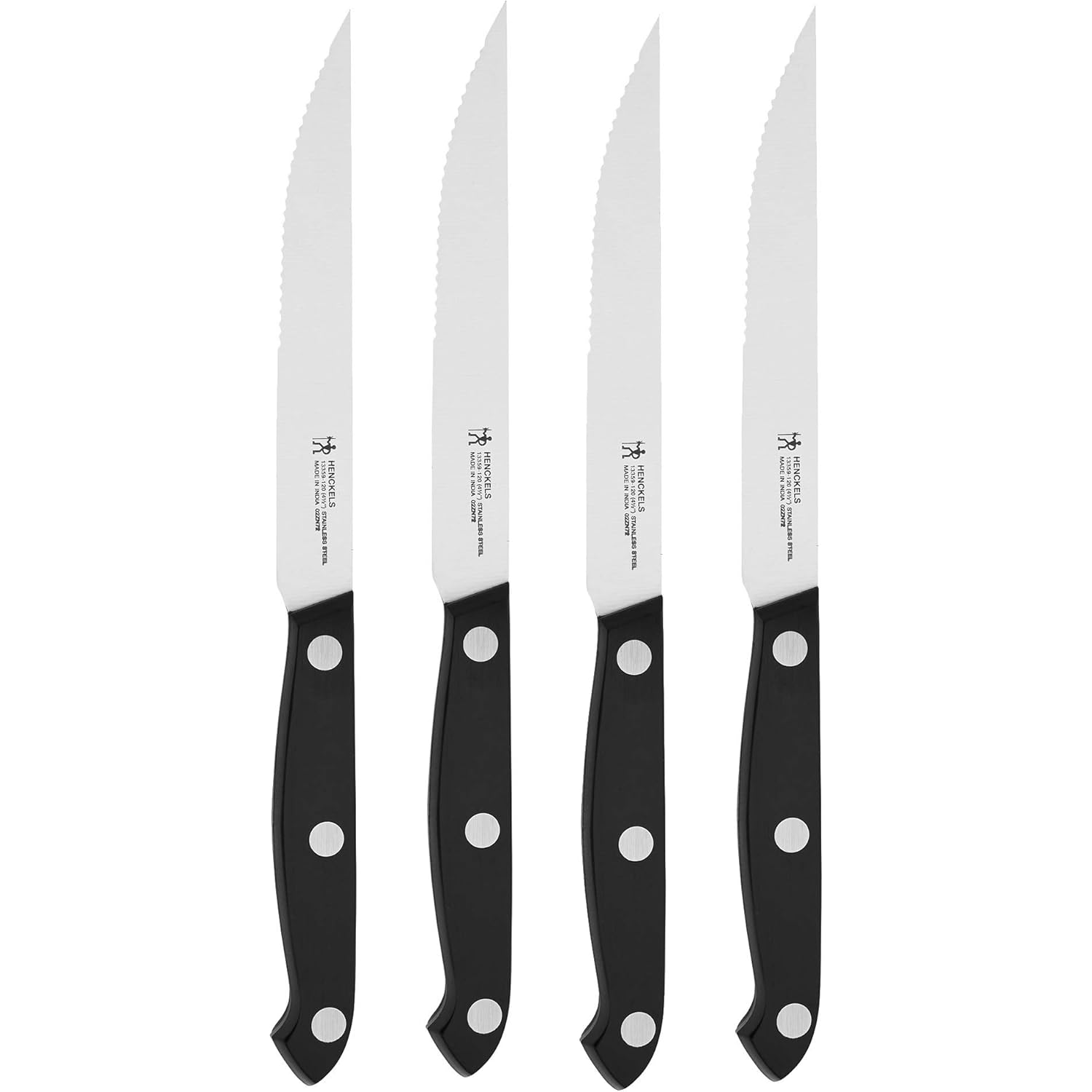 HENCKELS Prime Razor-Sharp Steak Knife Set of 4, German Engineered Informed by 100+ Years of Mastery,Black