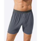 5 Pack Mens Underwear,Rayon Made From Bamboo Boxers For Men,Cooling Soft Boxer Shorts,No Reding Up Long Leg