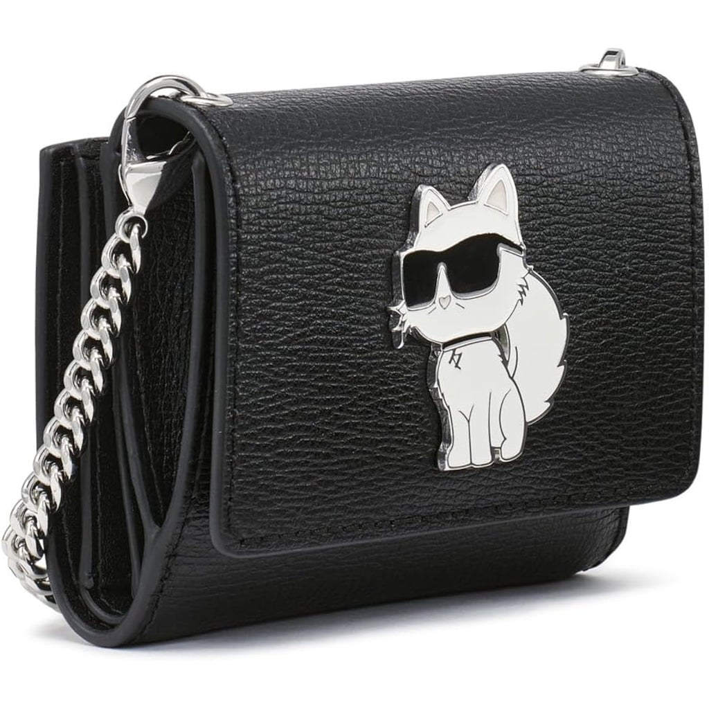 Karl Lagerfeld Paris Women'S Wallet Crossbody On A Chain, Black Multi