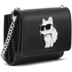 Karl Lagerfeld Paris Women'S Wallet Crossbody On A Chain, Black Multi