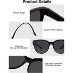 Polarized Fit Over Glasses Sunglasses for Women Stylish Oversized Cover Round UV400 Cat Eye Shades for go out Driving （black/Black+purple/Black）