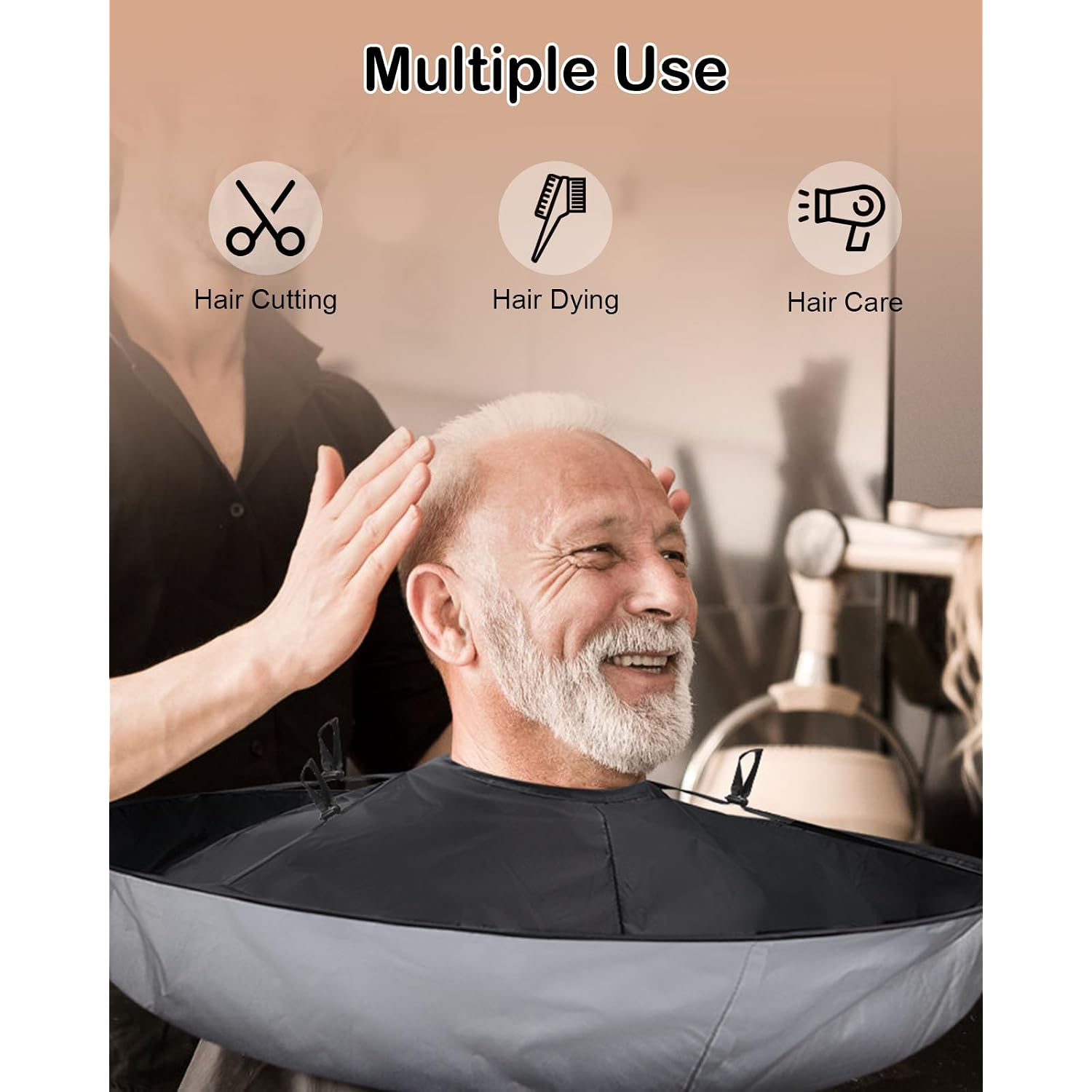 Lictin Hair Cloak Cape Black - Haircut Cape Umbrella Waterproof