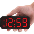 Peakeep Small Battery Powered Digital Alarm Clock | Cordless Home Travel Portable, 1.65" Large Numbers Auto Brightness, Led Display 4 Dimmers, 5 Volumes