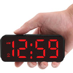Peakeep Small Battery Powered Digital Alarm Clock | Cordless Home Travel Portable, 1.65" Large Numbers Auto Brightness, Led Display 4 Dimmers, 5 Volumes