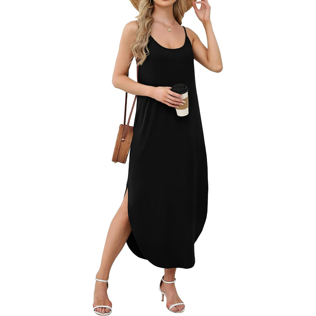 Wiholl Women'S Maxi Dresses For Women Casual Long Summer Sun Dresses 2026 Spaghetti Strap Hawaiian Vacation Outfits For Women