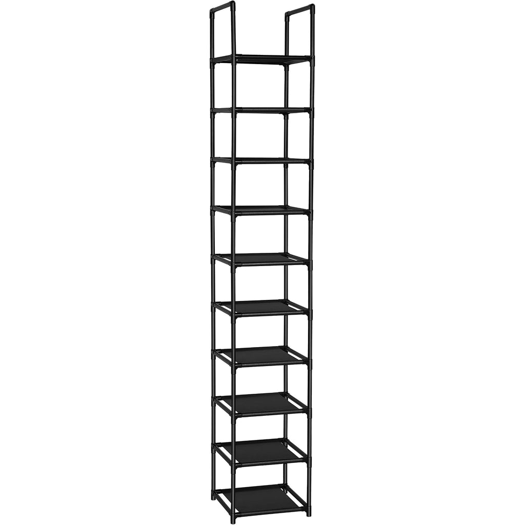 Fiducial Home 10 Tiers Vertical Shoe Rack 10 Pairs Skinny Shoe Shelf | Tall Narrow Space Saving For Entryway Closet, Easy To Assemble, 11"L X 11"W X 68.8"H
