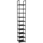 Fiducial Home 10 Tiers Vertical Shoe Rack 10 Pairs Skinny Shoe Shelf | Tall Narrow Space Saving For Entryway Closet, Easy To Assemble, 11"L X 11"W X 68.8"H