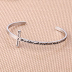 M MOOHAM Mothers Day Gift for Mom - Cross Bracelet Christian Gifts for Women - Engraved Quote Religious Cuff Bangle Bible Verse Jewelry Gift for Women Confirmation Baptism Gifts Christian Bracelet