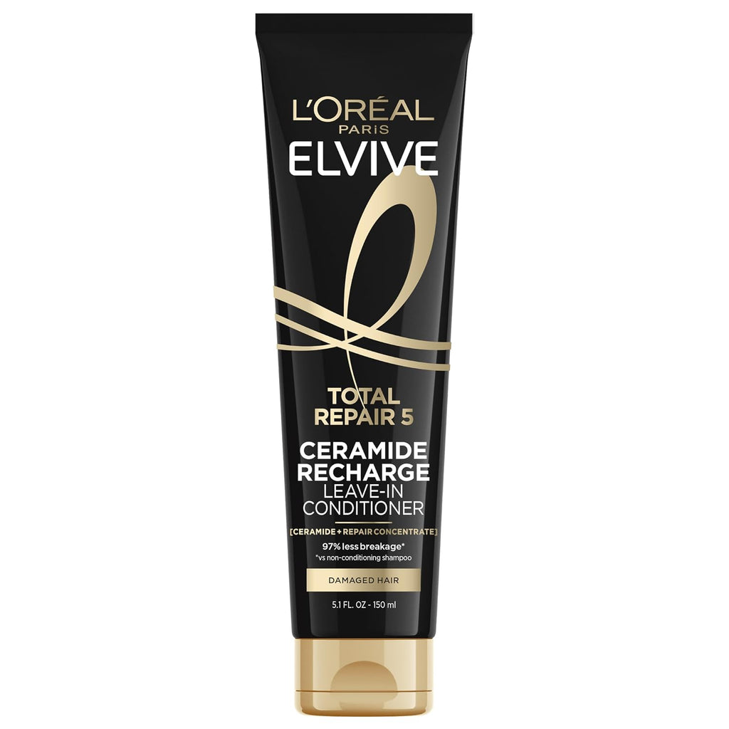 L'Oreal Paris Elvive Total Repair 5 Protein Recharge Leave In Conditioner Treatment And Heat Protectant, 5.1 Ounce