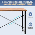 DUMOS 31 Inch Small Computer Desk for Home Office, Modern Study Writing Work Table Simple Style for Bedroom with X-Shaped ReInchforcement, Rustic Brown