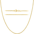 KISPER Solid 18K Gold Over 925 Sterling Silver Italian Diamond-Cut 1.5mm Braided Rope Chain Necklace - for Men & Women with Lobster Clasp - Made in Italy