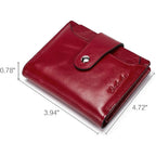 Bostanten Women Leather Wallet Rfid Blocking Bifold Zipper Pocket Wallet Card Case Purse With Id Window
