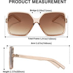 Women'S Chic Square Oversized Sunglasses Big Large Wide Fashion Shades For Women Men 100% Uv Protection