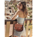 AFKOMST Crossbody Bags for Women,Small Saddle Purse and Boho Cross Body Handbags,Vegan Leather