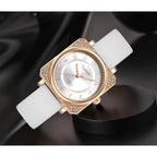 Square Ladies Watch,Crystal Rhinestone,Waterproof Silicone Band Analog Quartz Wrist Watches for Nurse Female Women's