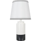 Aspen Creative 40114-32, Two Pack Set - 18 1/2" High Traditional Ceramic Table Lamp, Off White & Black And Empire Shaped Lamp Shade In Off White, 10" Wide