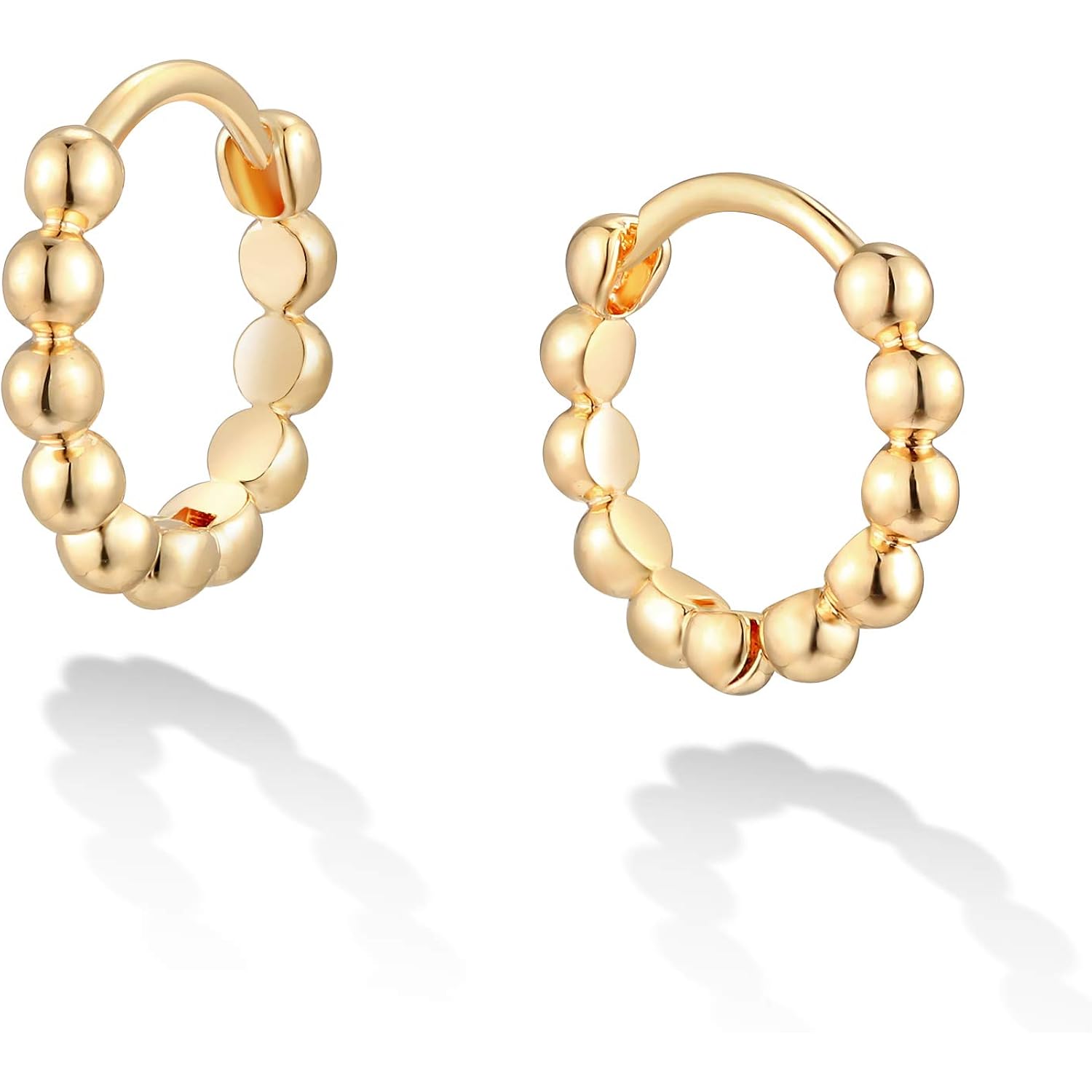 LOYATA Gold Huggie Hoop Earrings 14K Gold Plated Dainty Small Simple Hypoallergenic Jewelry Gift for Women