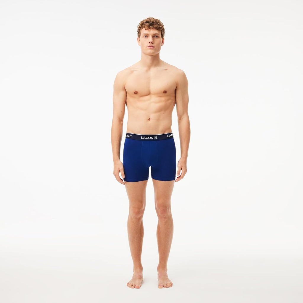 Lacoste Men'S Long Stretch Cotton Jersey Boxer Brief 3-Pack