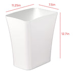 Clorox Textura Slim Trash Can - 3.1 Gallon Small Waste Basket for Narrow Spaces - Skinny Plastic Garbage Bin for Bathroom, Bedroom, or Office, White