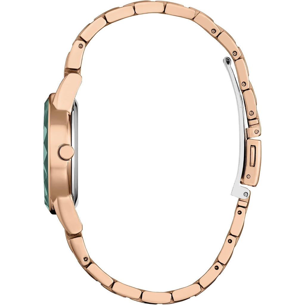 Citizen Eco-Drive Ladies' Special Edition Disney Princess Ariel Making Waves My Way Faceted Crystal Watch And Pin Gift Set, Gold Stainless Steel Watch, Green Dial, 30Mm (Model: Ga1073-63W)