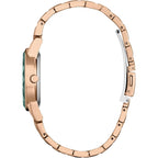Citizen Eco-Drive Ladies' Special Edition Disney Princess Ariel Making Waves My Way Faceted Crystal Watch And Pin Gift Set, Gold Stainless Steel Watch, Green Dial, 30Mm (Model: Ga1073-63W)