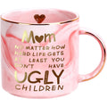 Mothers Day Gifts for Mom from Daughter Son - 12oz Funny Coffee Mug for Mom Wife from Husband Unique Marble Coffee Cup with Gold Print Christmas Birthday Mother's Day Present for Mama Stepmother Women