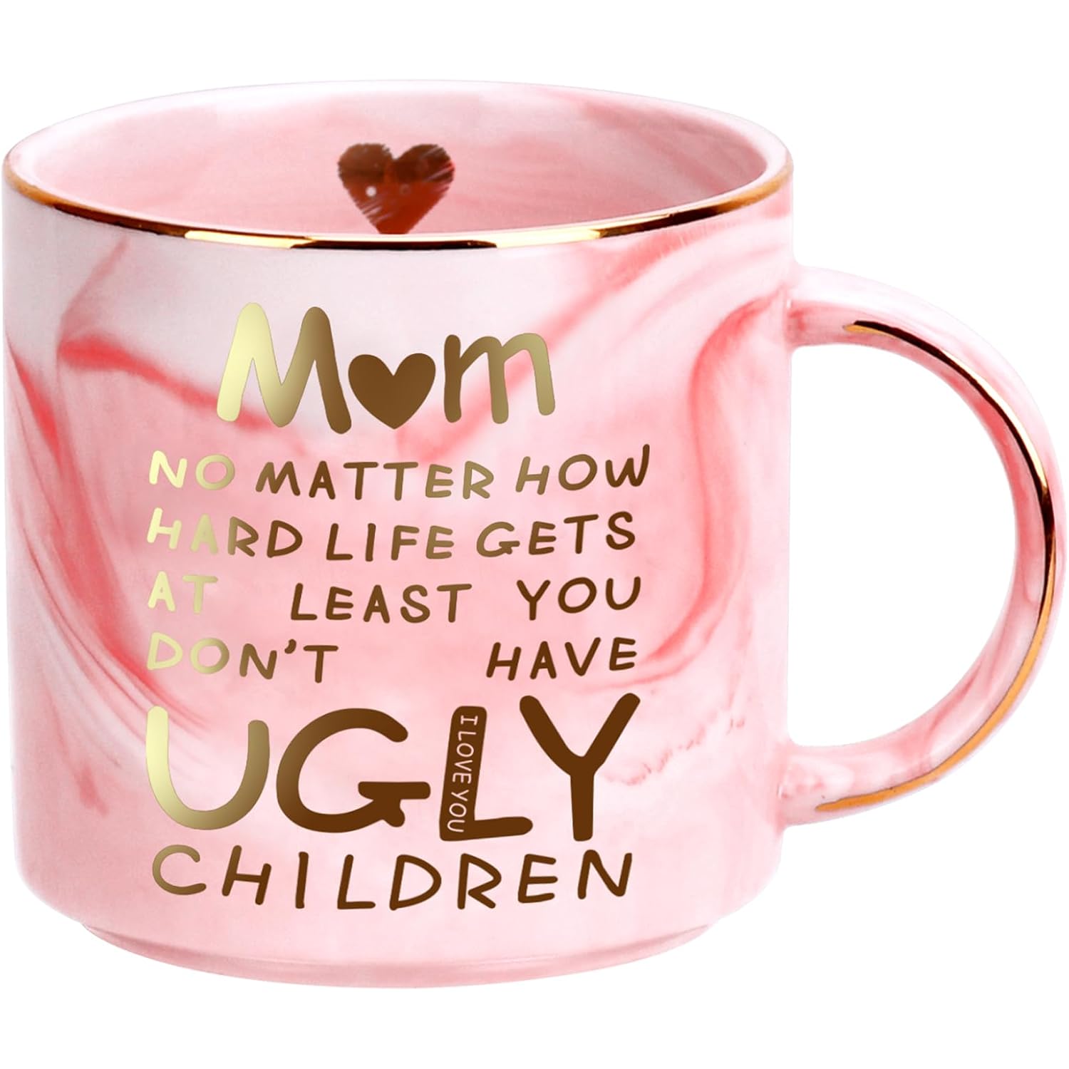 Mothers Day Gifts for Mom from Daughter Son - 12oz Funny Coffee Mug for Mom Wife from Husband Unique Marble Coffee Cup with Gold Print Christmas Birthday Mother's Day Present for Mama Stepmother Women