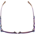 Betsey Johnson Women's Serpentine Cat Eye Sunglasses Purple Crystal With Oil Slick Snakes