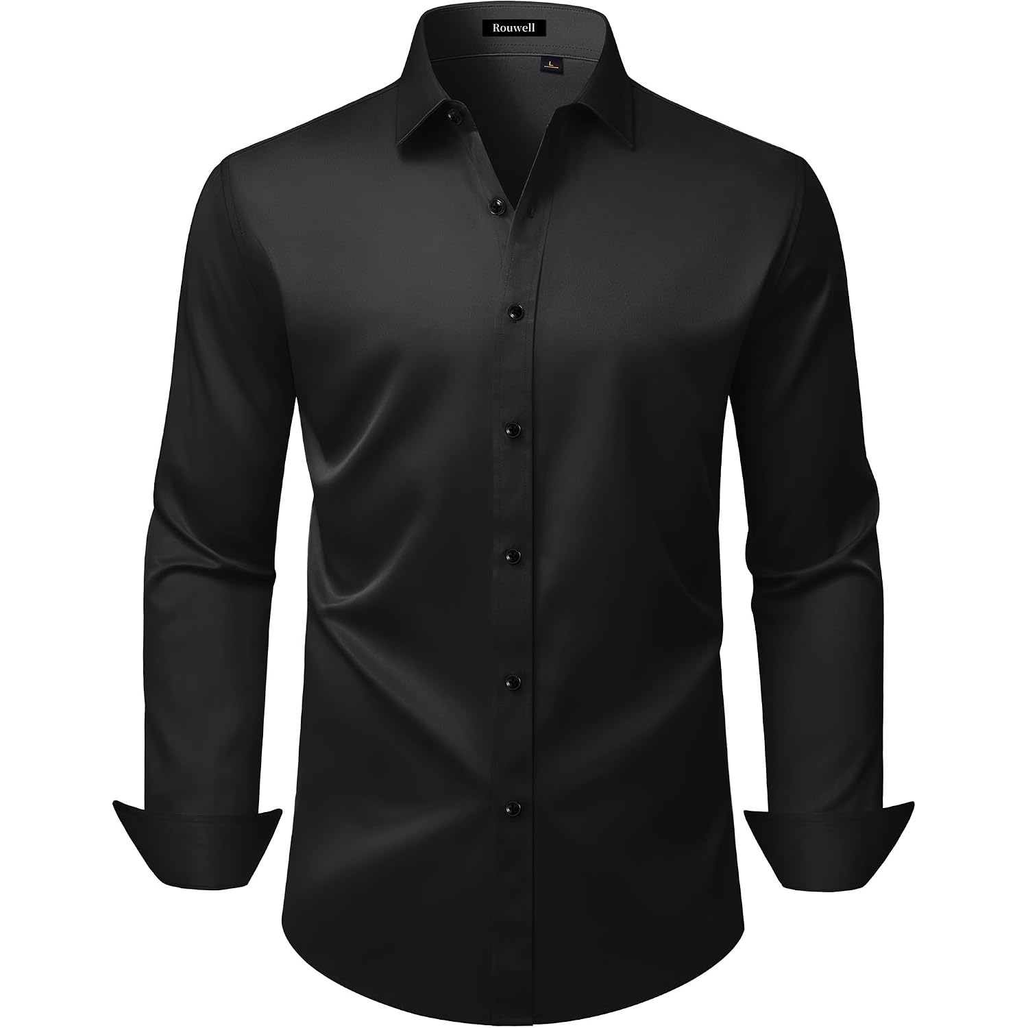 Mens Wrinkle Free Dress Shirts Regular Fit Business Button Down Shirt Formal Long Sleeve Wedding Stretch Shirts