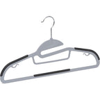 Amazon Basics Space Saving Non-Slip Rubber Coated Plastic Hangers With 360° Swivel Hook, Thin, Gray, Pack Of 50